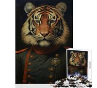 Jigsaw Puzzles 1000 Piece for Teenagers Tiger Officer Fun Group Bonding Activity Indoors Memorable Festive Present Option (38x26cm)