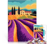 Jigsaw Puzzles 1000 Piece for teenagers Tuscan Lavender Fields Mansion Art Spielspielzeug Gutes Geschenk38x26cm