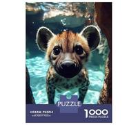 Jigsaw Puzzles 1000 Piece for Teenagers Underwater Hyena Cub Portrait Jigsaw Relax Games But Fun And Humorous Birthday Present, Gifts, 70x50cm/1000pcs