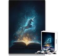 Jigsaw Puzzles 1000 Piece for Teenagers Unicorn Emerging from Book Beautiful Design Game Improve Memory Birthday Gift Size 38x52cm