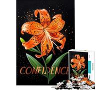 Jigsaw Puzzles 1000 Piece for Teenagers Vibrant Flower Tiger Lily Blooms Confidence in Bold Beauty Help The Brain Exercise For Family Fun Fun Games Suitable for Ages 14 And Up (50x75cm)