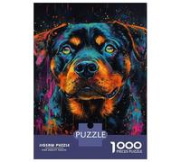 Jigsaw Puzzles 1000 Piece for Teenagers Vibrant Rottweiler Art -5 Teenager Puzzles Hands-on Game Wall Decoration Challenging To Complete 70x50cm/1000pcs
