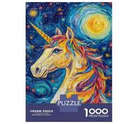 Jigsaw Puzzles 1000 Piece for Teenagers Vibrant Unicorn in Starry Night Jigsaw Relax Games But Fun And Humorous Birthday Present, Gifts, 38x26cm/1000pcs