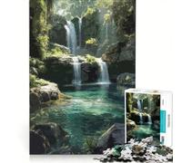 Jigsaw Puzzles 1000 Piece for Teenagers Waterfall in A Tropical Paradise Fun Games Challenging To Complete Deal As Gifts for The Whole Family 50x75cm