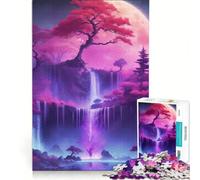 Jigsaw Puzzles 1000 Piece for Teenagers Waterfall Tree Bonsai Neon Fun Games Challenging To Complete Deal As Gifts for The Whole Family 38x52cm