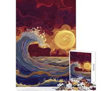 Jigsaw Puzzles 1000 Piece for Teenagers Waves Kissing Sunset Fun Games Pattern Assembly Anti-Stress Toys Every Piece Is Unique - (50X75cm)