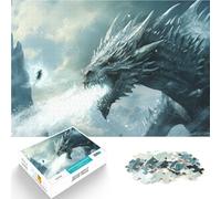 Jigsaw Puzzles 1000 Piece for teenagers White Snow Dragon Stress Relief 38x52cm is ideal as gifts for the whole family for and Age 14