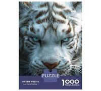 Jigsaw Puzzles 1000 Piece for Teenagers White Tiger Close-Up Puzzle for Adults Toy Wall Decor Difficult Challenge Challenging To Complete 38x26cm/1000pcs