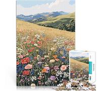 Jigsaw Puzzles 1000 Piece for teenagers Wildflower Meadow Landscape Spielspielzeug einzigartiges Herausforderungsspiel75x50cm