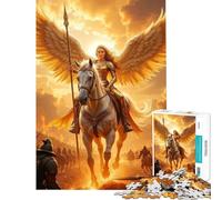 Jigsaw Puzzles 1000 Piece for Teenagers Winged Warrior on Horseback Difficult And Challenge Home Decoration Relaxing Games for And 14 Years And over (38X26cm)