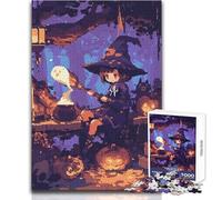 Jigsaw Puzzles 1000 Piece for Teenagers Witch's Halloween Brew Cozy And Calming Leisure Fun Seamless Fit High Precision Toy Size 38x52cm