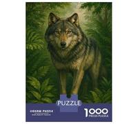 Jigsaw Puzzles 1000 Piece for Teenagers Wolf in Lush Green Forest Adult Puzzles Relax Games Pattern Assembly Great Gift for Gaming 52x38cm/1000pcs