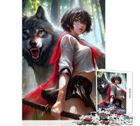Jigsaw Puzzles 1000 Piece for Teenagers Wolf Samurai Girl Fun Group Bonding Activity Indoors Memorable Festive Present Option (50x75cm)