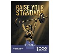 Jigsaw Puzzles 1000 Piece for Teenagers Woman Lifting Weights with Inspirational Text Jigsaws for Adults Anti-Stress Toys For Family Fun Gifts for Friends And Family 52x38cm/1000pcs