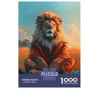 Jigsaw Puzzles 1000 Piece for Teenagers Zen Lion Meditation Jigsaw Puzzle Relaxing Games Wall Decoration Gifts for Friends And Family 38x26cm/1000pcs