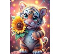 Jigsaw Puzzles 1000 piece,Puzzles for Adults,Challenging Educational Family Activity Games Home Decoration Puzzle Sunflower Tiger 29.5 x 19.7 inch