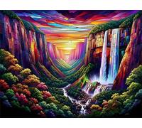 Jigsaw Puzzles 1000 piece,Puzzles for Adults,Challenging Educational Family Activity Games Home Decoration Puzzle Colorful Canyon Waterfall 29.5 x 19.7 inch