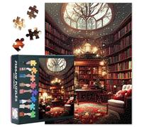 Jigsaw Puzzles 1000 Pieces - 1000 Piece Puzzle for Adults, Antique Library with Wooden Bookshelves & Vintage Books, Adult Puzzles 1000 Pieces - 27.5x19.7 in