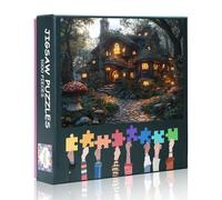 Jigsaw Puzzles 1000 Pieces - 1000 Piece Puzzle for Adults, Whimsical Mushroom House Forest Scene with Enchanted Magic Mushrooms - 27.5x19.7 in