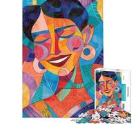 Jigsaw Puzzles 1000 Pieces A Happy Woman Stress Relief Mind Game No Odd Smell Safe Materials Cheerful Activity for Happy Gatherings (Size 50x75cm)