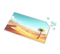 Jigsaw Puzzles 1000 Pieces A Lone Palm Tree Stands Amidst Vast Desert Sands. Picture Puzzle Toddler Puzzles 1500 Piece Puzzle(300PCS)