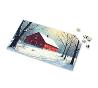 Jigsaw Puzzles 1000 Pieces A Red Barn Stands In A Snowy Forest. Picture Puzzle Toddler Puzzles 1500 Piece Puzzle(300PCS)
