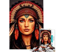 Jigsaw Puzzles 1000 Pieces Aboriginal Woman Stress Relief Mind Game No Odd Smell Safe Materials Cheerful Activity for Happy Gatherings (Size 50x75cm)