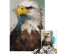 Jigsaw Puzzles 1000 Pieces Abstract Eagle Painting Stress Relief Mind Game No Odd Smell Safe Materials Cheerful Activity for Happy Gatherings (Size 50x75cm)