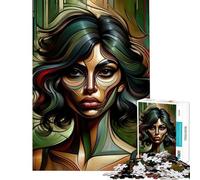 Jigsaw Puzzles 1000 Pieces Abstract Emotional Art Stress Relief Mind Game No Odd Smell Safe Materials Cheerful Activity for Happy Gatherings (Size 38x52cm)