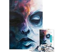 Jigsaw Puzzles 1000 Pieces Abstract Face Painting Stress Relief Mind Game No Odd Smell Safe Materials Cheerful Activity for Happy Gatherings (Size 38x52cm)