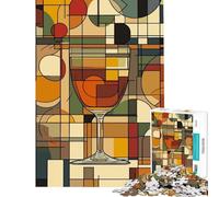 Jigsaw Puzzles 1000 Pieces Abstract Geometric Glass Stress Relief Mind Game No Odd Smell Safe Materials Cheerful Activity for Happy Gatherings (Size 50x75cm)