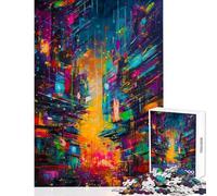 Jigsaw Puzzles 1000 Pieces Abstract Neo Tokyo Hands-on Game Difficult Challenge Home Decoration Toys Challenging To Complete (38X26CM)