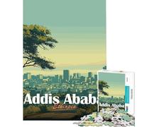 Jigsaw Puzzles 1000 Pieces Addis Ababa Skyline Addictive Toys to Cultivate Patience Fun Games Perfect Decoration Gifts Birthday (Size 38x26cm)