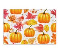 Jigsaw Puzzles 1000 Pieces Adult Watercolor Pumpkin Autumn Orange Art Decor Painting Winter Scene Puzzle White Elephant Party Gifts, 29.5x19.7 Inch