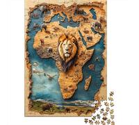 Jigsaw Puzzles 1000 Pieces African Wildlife Map Jigsaw 70x50cm/1000pcs Gift For Kids Stress Reliever Family Game DIY Cardboard