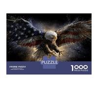Jigsaw Puzzles 1000 Pieces American Flag Eagle Art Print Adult Jigsaw Puzzle Brain Teaser Game Analysis And Logic Christmas Birthday Gifts 38x26cm/1000pcs