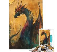 Jigsaw Puzzles 1000 Pieces Ancient Gilded Dragon Jigsaws for Adults Anti-Stress Toys Analysis And Logic Fun Activities at Home (Size 38x26cm)