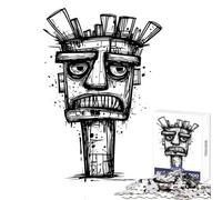 Jigsaw Puzzles 1000 Pieces Angry Totem Art Jigsaw Puzzles for Teenagers Staycation Kill Time Every Piece Is Unique - Brainteaser Family Games (50x75cm)