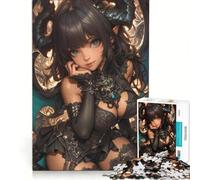 Jigsaw Puzzles 1000 Pieces Anime Demon Girl Portrait Gaming, Brain Teaser Game, Difficult Challenge, Deal As Gifts for The Whole Family 38x52cm