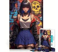 Jigsaw Puzzles 1000 Pieces Anime Girl with Purple Eyes Gaming Flawless Cut Fun, Cognitive Teaser Toy, Downtime Game Fun, Christmas Art Gift (50x75cm)