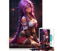 Jigsaw Puzzles 1000 Pieces Anime Girl with Purple Hair Gaming Accurate Joint Fun, Brain Skill Play, Peace Time Play, Christmas Art Display (50x75cm)