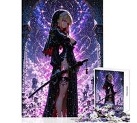 Jigsaw Puzzles 1000 Pieces Anime Nun with Katana Hands-on Game Difficult Challenge Home Decoration Toys Challenging To Complete (75X50CM)
