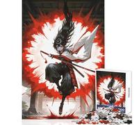 Jigsaw Puzzles 1000 Pieces Anime Samurai Girl with Katana Puzzle For Teenagers Precision Cutting for Birthday, Chrismas Deal As Gifts for The Whole Family (38x52cm)