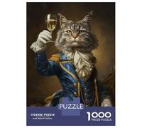Jigsaw Puzzles 1000 Pieces Aristocrat Cat French Style Puzzles for Adults Hands-on Game Staycation Kill Time Christmas Birthday Gifts 70x50cm/1000pcs