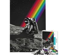 Jigsaw Puzzles 1000 Pieces Astronaut Cosmic Rainbow Addictive Toys to Cultivate Patience Fun Games Perfect Decoration Gifts Birthday (Size 38x26cm)