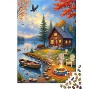 Jigsaw Puzzles 1000 Pieces Autumn Cabin Retreat Jigsaw 70x50cm/1000pcs Toy for Adults And Kids Challenging Creative Family Game DIY Cardboard