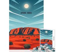 Jigsaw Puzzles 1000 Pieces Ayers Rock Moonrise Jigsaw Puzzles for Teenagers Staycation Kill Time Every Piece Is Unique - Brainteaser Family Games (38x52cm)