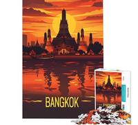 Jigsaw Puzzles 1000 Pieces Bangkok Thailand Travel Jigsaw Puzzles for Adults Precision Cutting Train Your Brain And Hands Toy Intellectual Game (50x75cm)