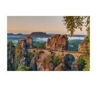 Jigsaw Puzzles 1000 Pieces，Bastei Bridge in Saxon Switzerland，Jigsaw Toy Family Game Wall Decor for Adults Teens（38x26cm）-Z76