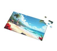 Jigsaw Puzzles 1000 Pieces Beach Paradise With Lighthouse And Palm Trees Picture Puzzle Easter Gifts For Teens Jigsaw Puzzles 500 Pieces(500PCS)